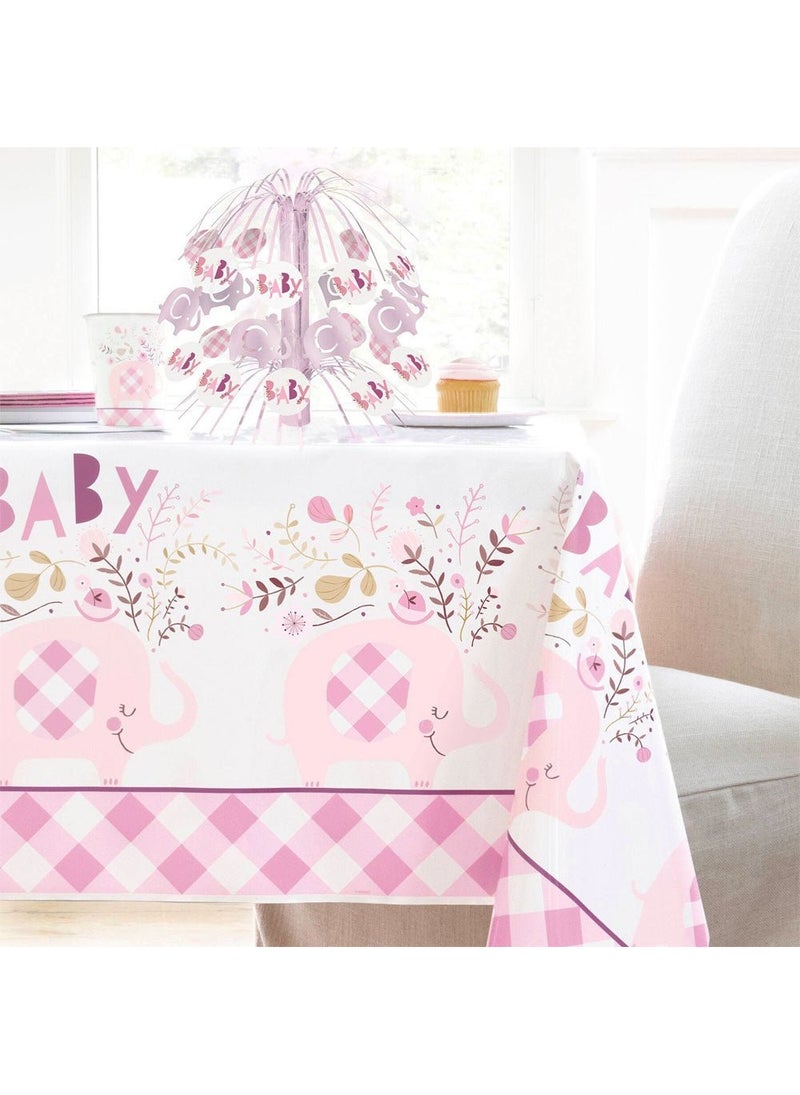 Unique Elephant Baby Shower Balloon Pink White Foil 45 cm - Image 2