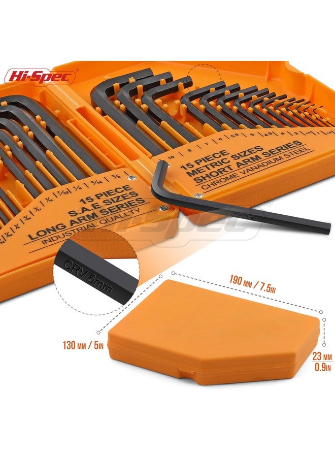 Hi-Spec Hi-Spec 30pc Imperial & Metric Hex Allen Key Wrench Folding Set with Small & Large Sizes. Includes Mini 0.035” Up to Long 10mm - Image 4