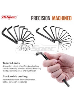Hi-Spec Hi-Spec 30pc Imperial & Metric Hex Allen Key Wrench Folding Set with Small & Large Sizes. Includes Mini 0.035” Up to Long 10mm  - Image 3