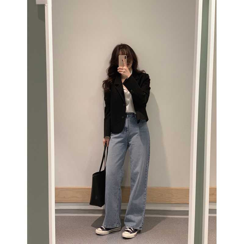 Korean Chic Style Casual Fit Commuting Easiest For Match Short Blazer - Image 1