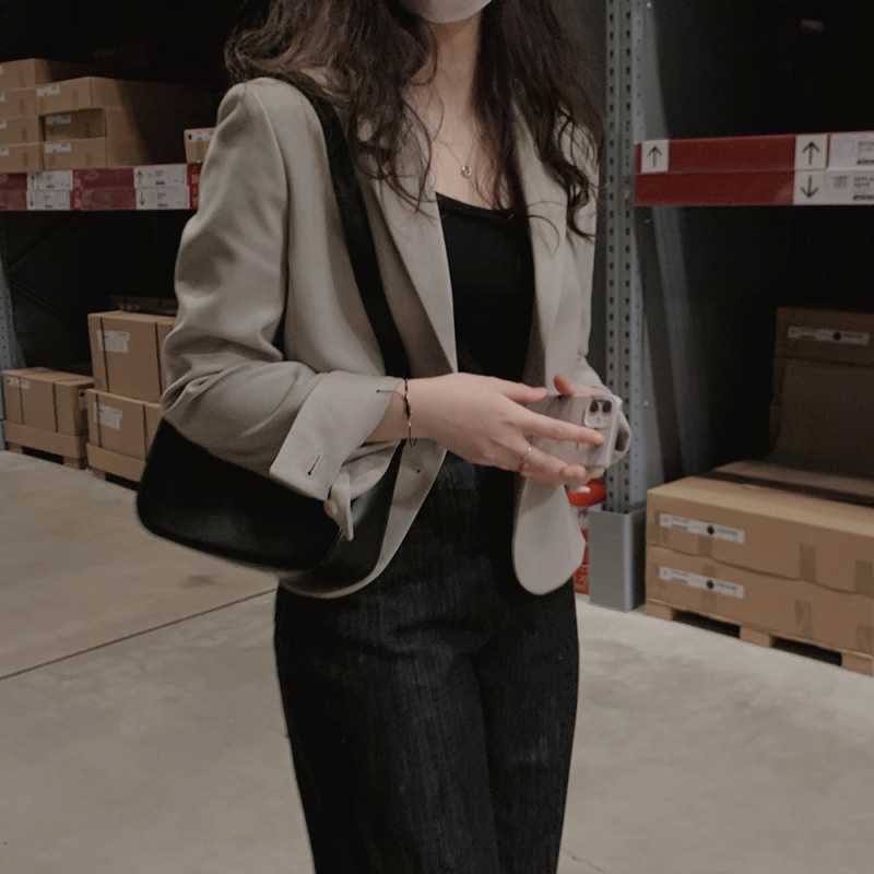 Korean Chic Style Casual Fit Commuting Easiest For Match Short Blazer - Image 5