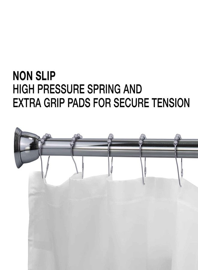 Splash Home Eire Shower Curtain Rod, 42 to 72 Inches Steel Adjustable Tension Curtain Rod - Non-Slip, No Drilling Shower Rods for Bathroom, Chrome - Image 4