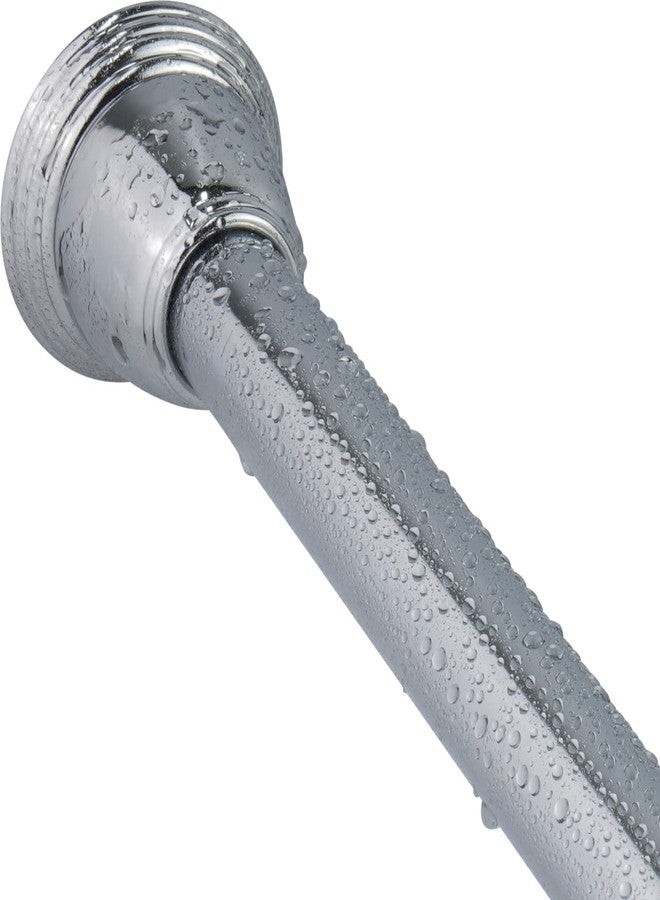 Splash Home Eire Shower Curtain Rod, 42 to 72 Inches Steel Adjustable Tension Curtain Rod - Non-Slip, No Drilling Shower Rods for Bathroom, Chrome - Image 1