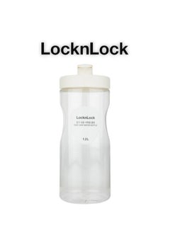 LOCK & LOCK LocknLock 1.2L Easy Grip Water Bottle - White, Transparent with Detachable Lid for Fridge and Tabletop Use  - Image 1