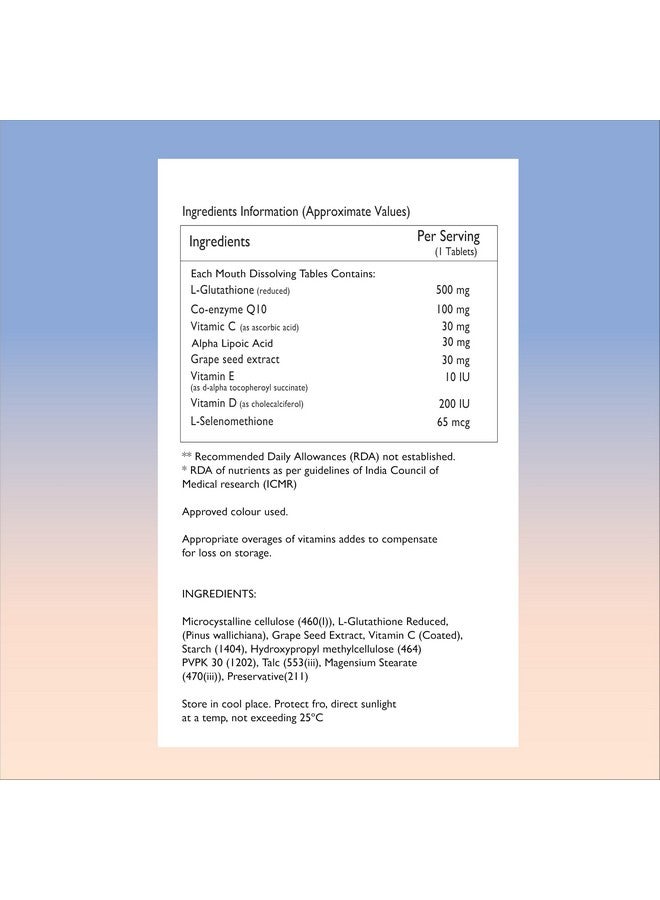 AVEIL YouGlow Glutathione and Vitamin C Skin Rejuvenating Tablet - 30 Tablets | L-Glutathione 500mg Tablets with CoQ10, Alpha Lipoic Acid, & Grape Seed Extract for Healthy & Radiant Skin | Sugar Free - Image 5