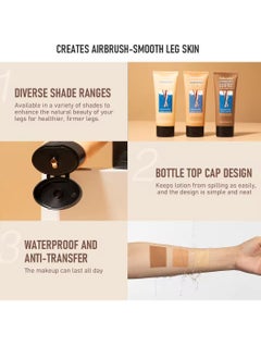 lakerain 118ml Airbrush Leg Effect Leg Makeup Moisturize Light Leg Makeup Waterproof No Transfer Long Lasting Leg Skin Makeup Cover Cover Leg Scar Varicose Veins and Tattoo Cover Up Makeup Cream Bronze 03  - Image 4