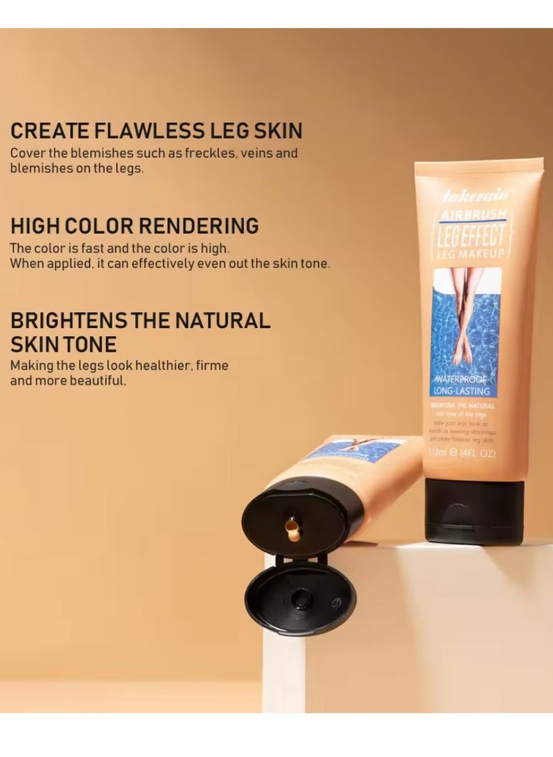 lakerain - 118ml Airbrush Leg Effect Leg Makeup Moisturize Light Leg Makeup Waterproof No Transfer Long Lasting Leg Skin Makeup Cover Cover Leg Scar Varicose Veins and Tattoo Cover Up Makeup Cream Bronze 03 - Image 1