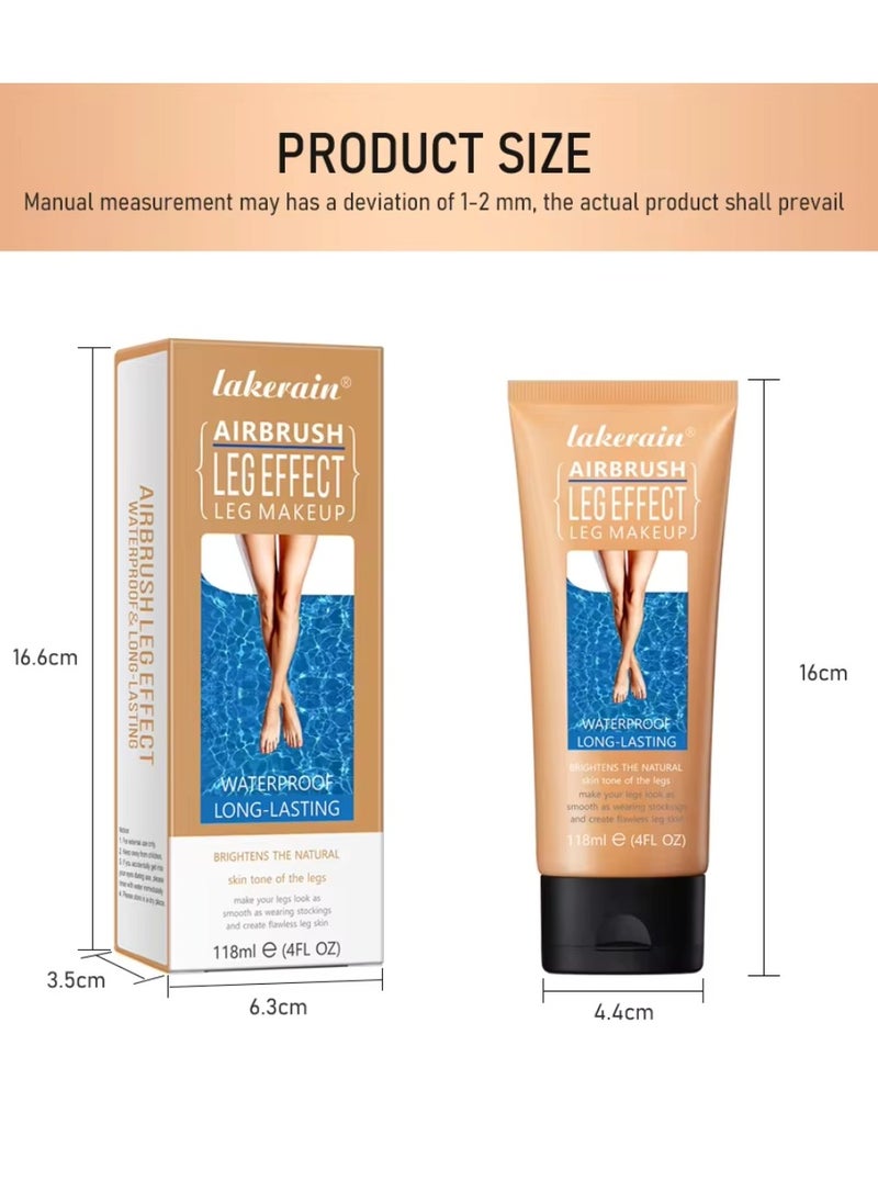 lakerain - 118ml Airbrush Leg Effect Leg Makeup Moisturize Light Leg Makeup Waterproof No Transfer Long Lasting Leg Skin Makeup Cover Cover Leg Scar Varicose Veins and Tattoo Cover Up Makeup Cream Bronze 03 - Image 1