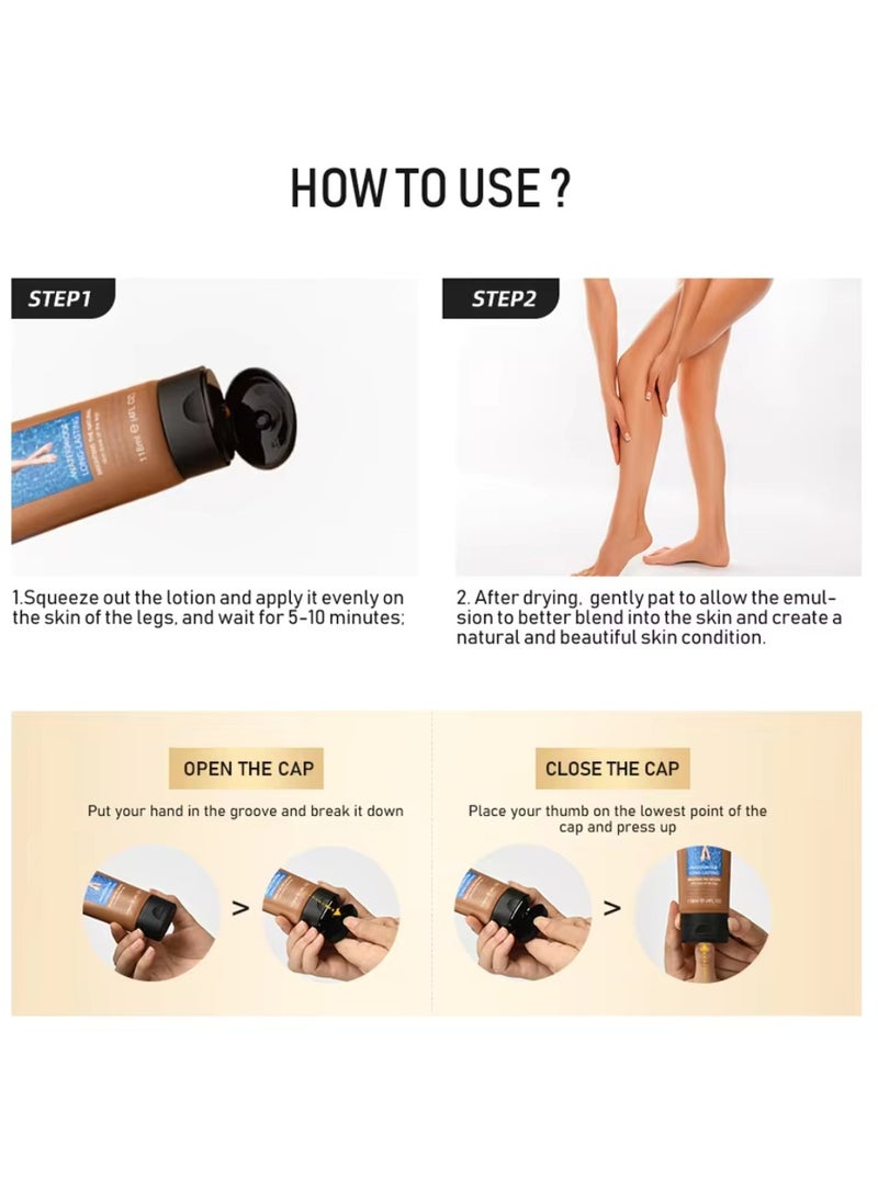 lakerain - 118ml Airbrush Leg Effect Leg Makeup Moisturize Light Leg Makeup Waterproof No Transfer Long Lasting Leg Skin Makeup Cover Cover Leg Scar Varicose Veins and Tattoo Cover Up Makeup Cream Bronze 03 - Image 1