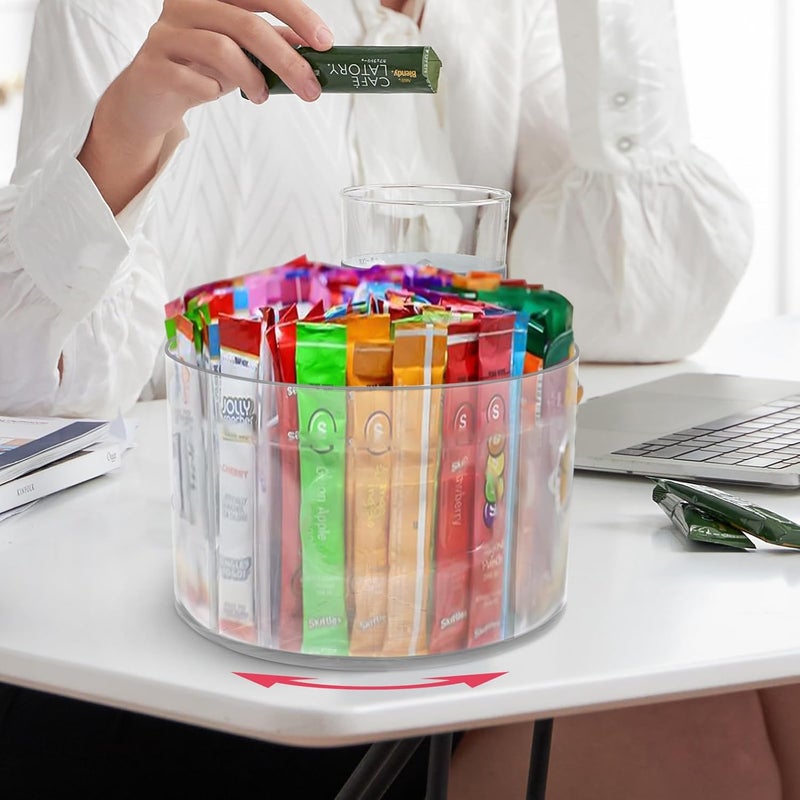 HALAGAS Drink Packet Organizer for Powdered Drink Mix,Powder Packet,Water Packet,Water Flavor Packet,Lazy Susan Organizer for Drink Mix Rotating Holder for Drink Mix Necessities - Image 4