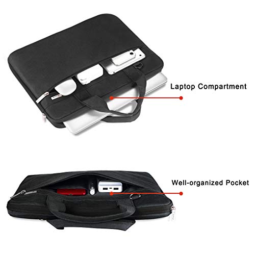 Voova Laptop Bag 17 17.3 Inch, 360° Protective Laptop Case Sleeve with Shoulder Strap Compatible with 17-18 Inch Lenovo Asus Acer Dell Hp, Waterproof Computer Bag Slim Briefcase for Men Women, Black - Image 2