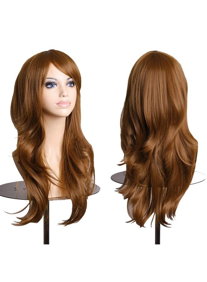 Wigs 28" Long Wavy Hair Heat Resistant Cosplay Wig for Women (Light Brown)