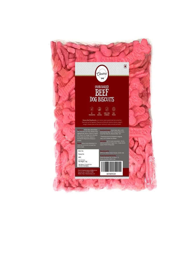 Chewers Oven Baked Real Beef (Buffalo) Dog Biscuits, Beef Flavour, Dog Treat 1 Kg - Image 1