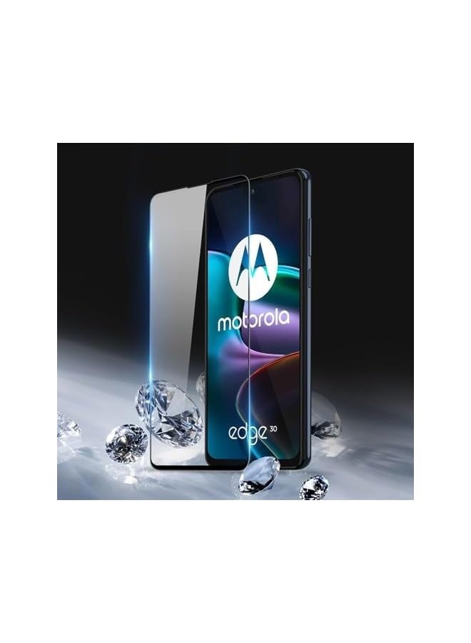 PROMASS 10D Tempered Glass Screen Protector, Designed for Moto Edge 30, Medium Alumina Glass Film Full Glue HD Clear Phone Screen Protector - Black (1-Pack) - Image 4