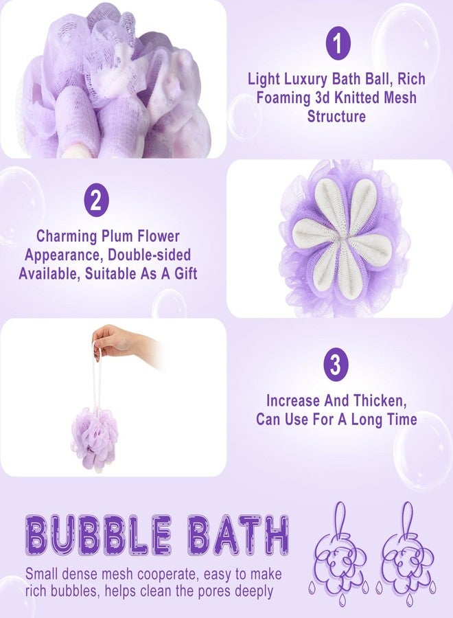 FuWeave فيويف 6 عبوات لوفة استحمام زهرة لوفة استحمام لوفات استحمام لتقشير الجسم هدايا سبا للنساء لوازم تنظيف الحمام ملحقات الاستحمام للرجال (لافندر) - Image 3