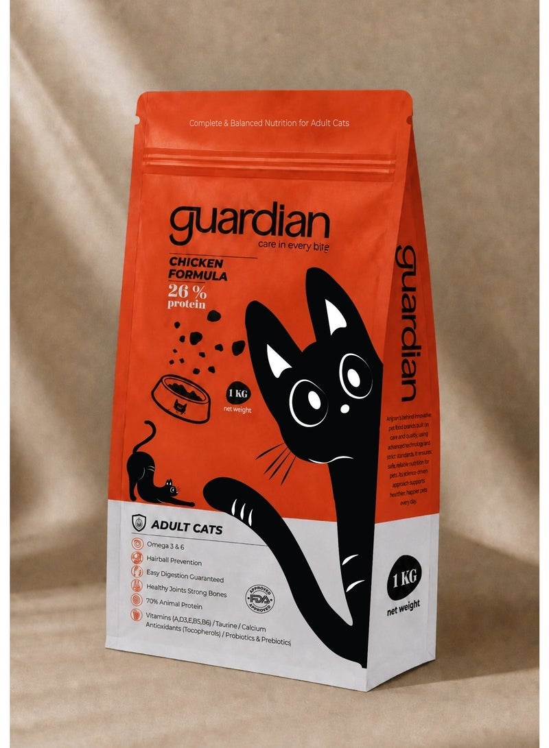 جارديان طعام جاف للقطط البالغة من Guardian، بالدجاج، 1 كجم - Image 5