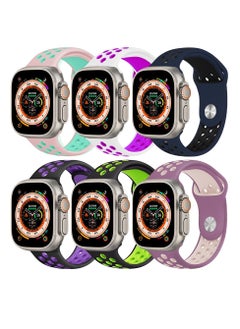 CATANES 6 Pack For Apple Watch 49mm 45mm 44mm 42mm Silicone Sport Band Nike Strap Compatible With iWatch Series Ultra/8/7/SE/6/5/4/3/2/1  - Image 2