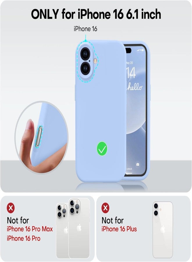 Vooii Compatible with iPhone 16 Case, Liquid Silicone Upgrade [Camera Protection] [Soft Anti-Scratch Microfiber Lining] Shockproof Phone Case for iPhone 16 6.1 inch - Light Blue - Image 5