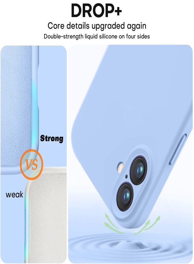Vooii Compatible with iPhone 16 Case, Liquid Silicone Upgrade [Camera Protection] [Soft Anti-Scratch Microfiber Lining] Shockproof Phone Case for iPhone 16 6.1 inch - Light Blue - Image 4