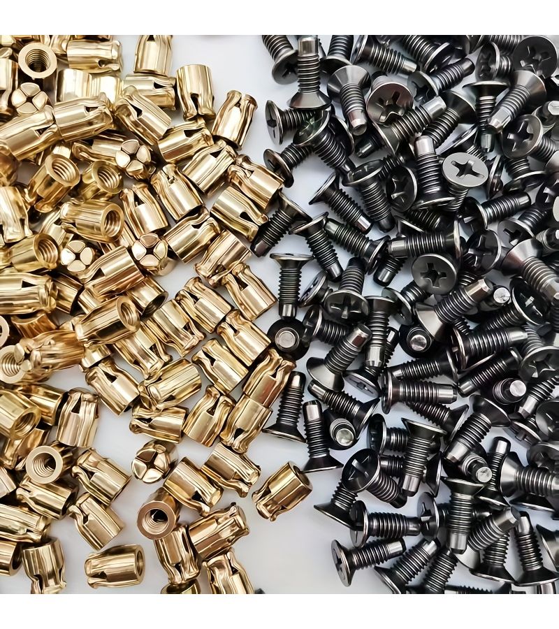 120pcs Reusable Hinge Expansion Inserts Durable Anti Rust Fasteners For Door Panel Cabinet Lock Flush Mount Steel - Image 1