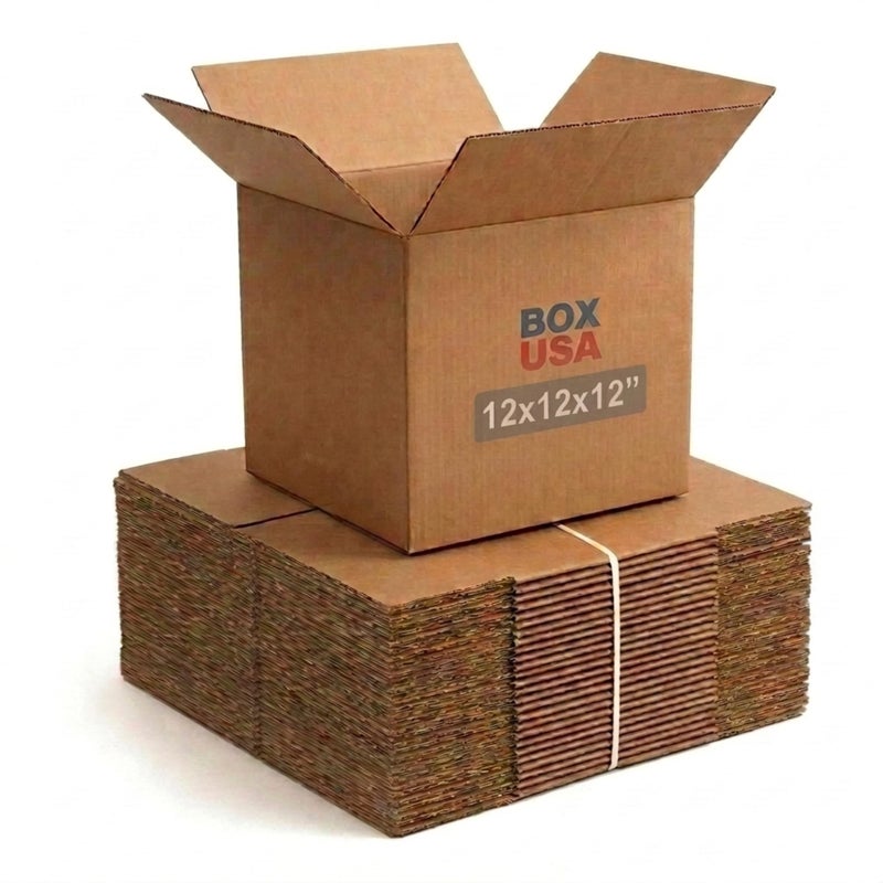 BOX USA Cube Shipping Boxes 12"L x 12"W x 12"H (25-Pack) - Corrugated Cardboard Box for Moving, Mailing, Packing, Packaging and Storage - Image 1