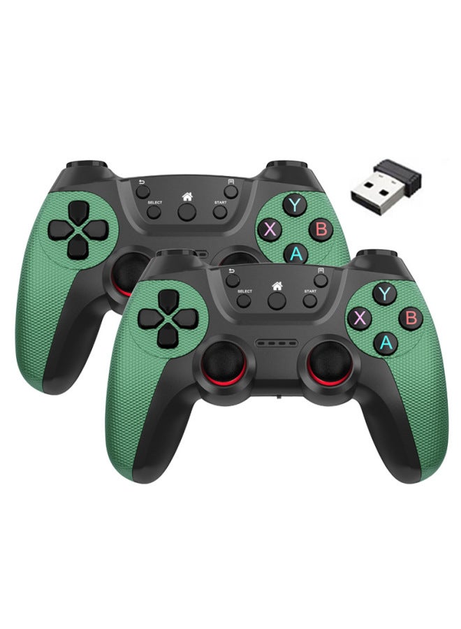 وحدة تحكم ألعاب لاسلكية 2.4 جيجا Dualshock تدعم Android USB Tv Computer مقبض مزدوج لجهاز الكمبيوتر التلفزيوني - لون المنتج: أبيض أنيق (مزدوج) -عاري - Image 3