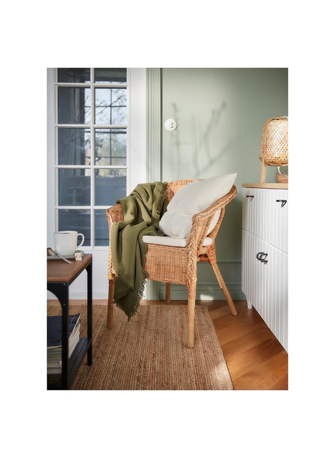 زبون كرسي بذراعين مع وسادة، من الخيزران/نورنا الطبيعي - Image 2