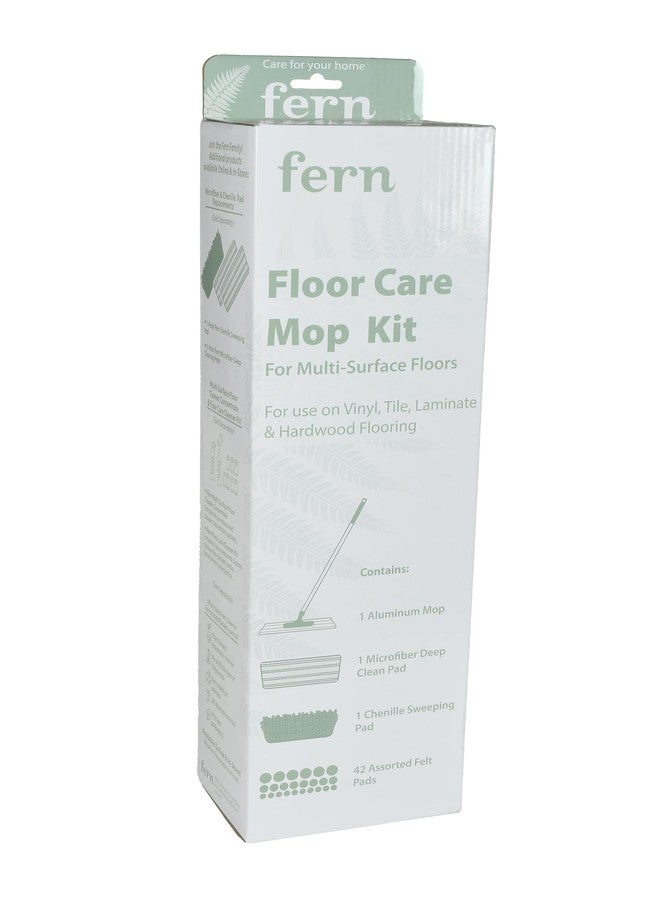 CalFlor Fern 48" Floor Care Mop Kit - Microfiber Scrub Pad, Chenille Sweeping Pad & 42 Felt Pads - Image 4