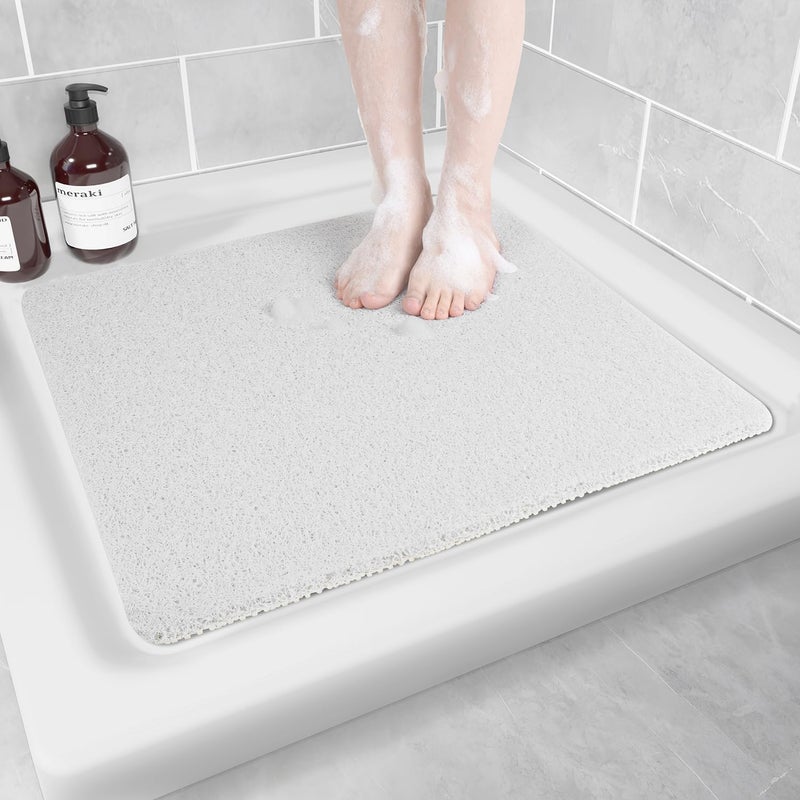 Hargiis Varied available picks Non-Slip Bathtub Mat, Anti Slip Shower Mat, Fast Drying Bathtub Mats, Foot Scrubber Mat, Anti Slip Mat for Tub, Floor, Bathroom, Kitchen, Home, Hotel (White 24"×24") Home & professional compatible - Image 1