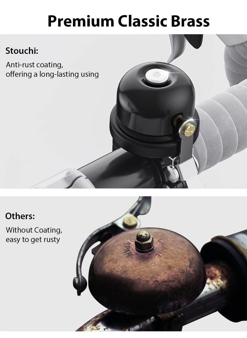 Excefore - Bicycle Bell for Apple AirTag, Bike Mount with AirTag GPS Tracker Waterproof Classic Brass Holder Hides Air Tag Under Bike Bell Anti-Theft (Fits 0.87 to 1 Inch Bicycle Handlebars, Black) - Image 1