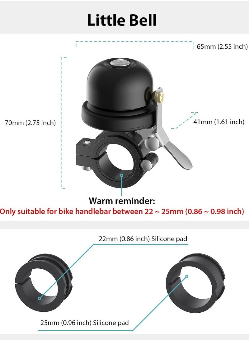 Excefore - Bicycle Bell for Apple AirTag, Bike Mount with AirTag GPS Tracker Waterproof Classic Brass Holder Hides Air Tag Under Bike Bell Anti-Theft (Fits 0.87 to 1 Inch Bicycle Handlebars, Black) - Image 1