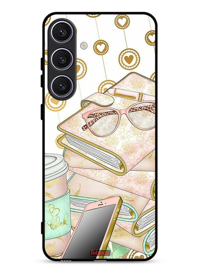Tolwak Samsung Galaxy S24 5G Protective Case Cover Glasses On Books - Image 1