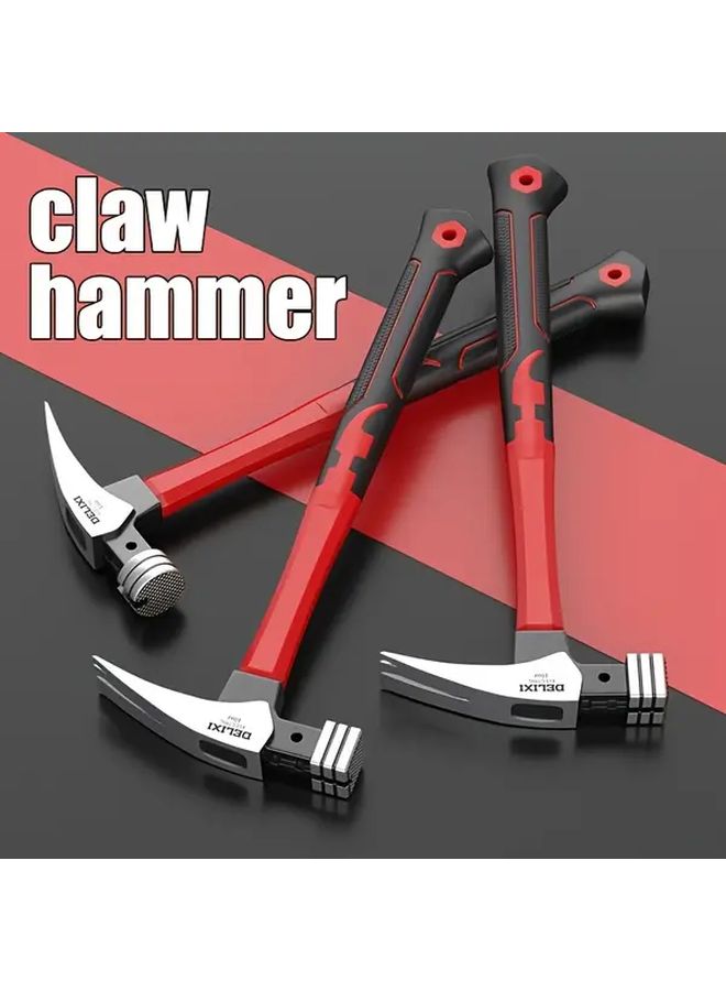 Right Angle Square Head 10OZ Claw Hammer Ergonomic Steel Construction Comfort Grip For Nails Drywall Home Improvement - Image 1