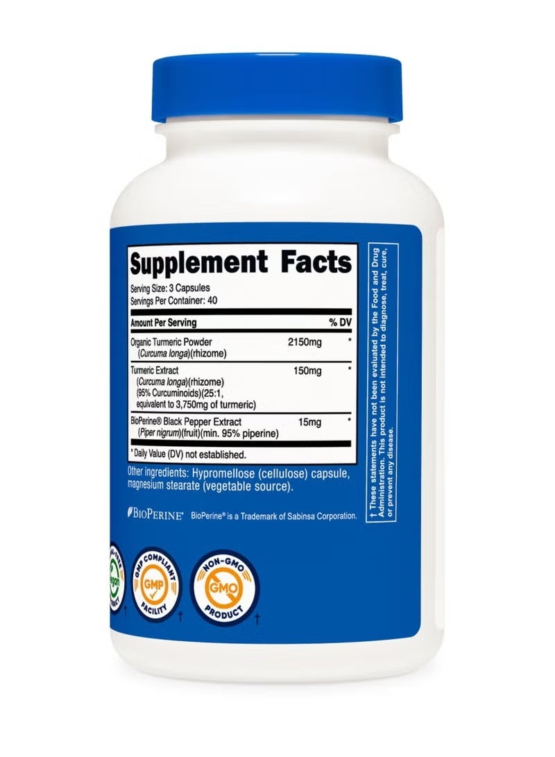 Nutricost, Turmeric, 120 Capsules - Image 2