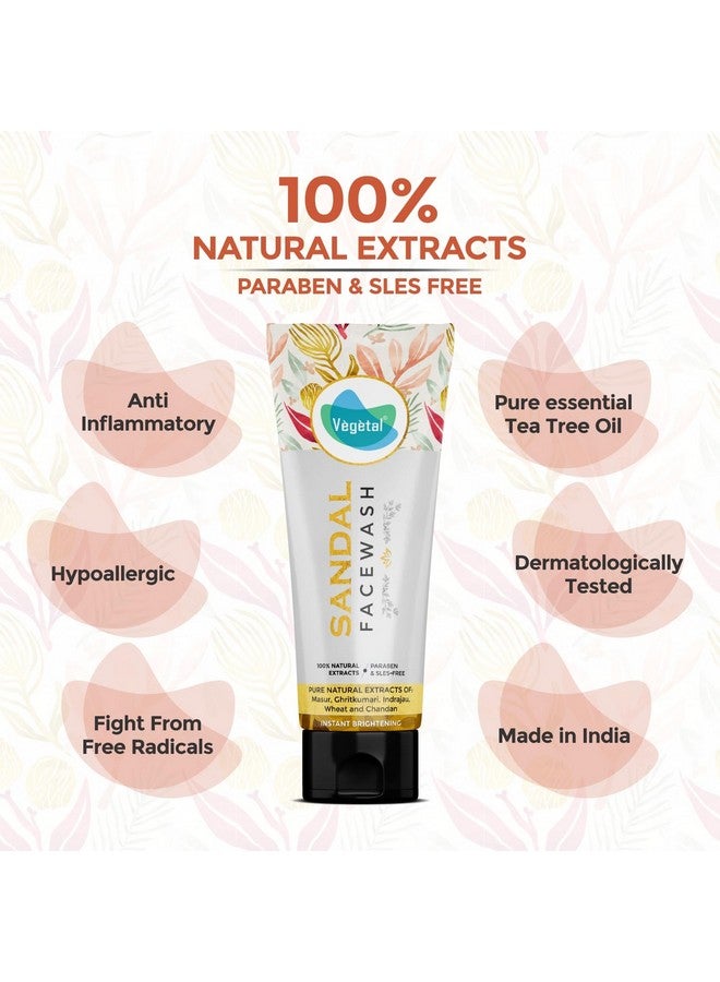 Vegetal Fairness Face Wash For All Skin Type With Sandal Wood Extract - 100G. - Image 3