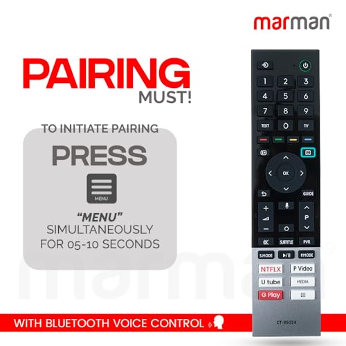 marman® Compatible with Toshiba Smart TV Remote Control Suitable for 4K Ultra HD LED Full HD QLED TV Model 43C350MP Quantum Dot Series with Voice Command and Google Assistant - Pairing Required - Image 2