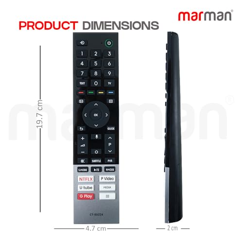 marman® Compatible with Toshiba Smart TV Remote Control Suitable for 4K Ultra HD LED Full HD QLED TV Model 43C350MP Quantum Dot Series with Voice Command and Google Assistant - Pairing Required - Image 4