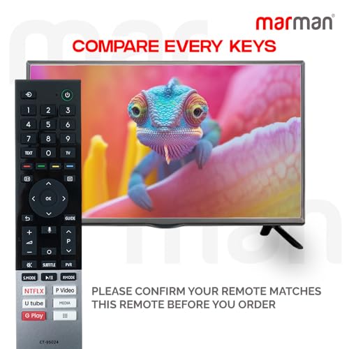 marman® Compatible with Toshiba Smart TV Remote Control Suitable for 4K Ultra HD LED Full HD QLED TV Model 43C350MP Quantum Dot Series with Voice Command and Google Assistant - Pairing Required - Image 3