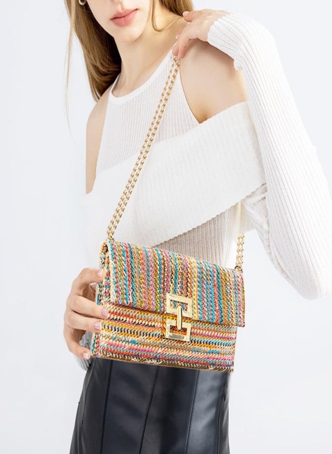 QTKJ Beach Bag, Crossbody Bags for Women, Hand-Woven Straw Handbag Underarm Bag, Summer Shoulder Bag Suitable for Vacation Travel Daily(Color) - Image 4