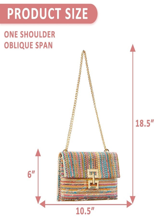 QTKJ Beach Bag, Crossbody Bags for Women, Hand-Woven Straw Handbag Underarm Bag, Summer Shoulder Bag Suitable for Vacation Travel Daily(Color) - Image 5