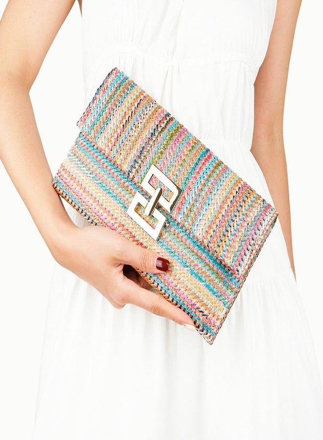 QTKJ Beach Bag, Crossbody Bags for Women, Hand-Woven Straw Handbag Underarm Bag, Summer Shoulder Bag Suitable for Vacation Travel Daily(Color) - Image 2