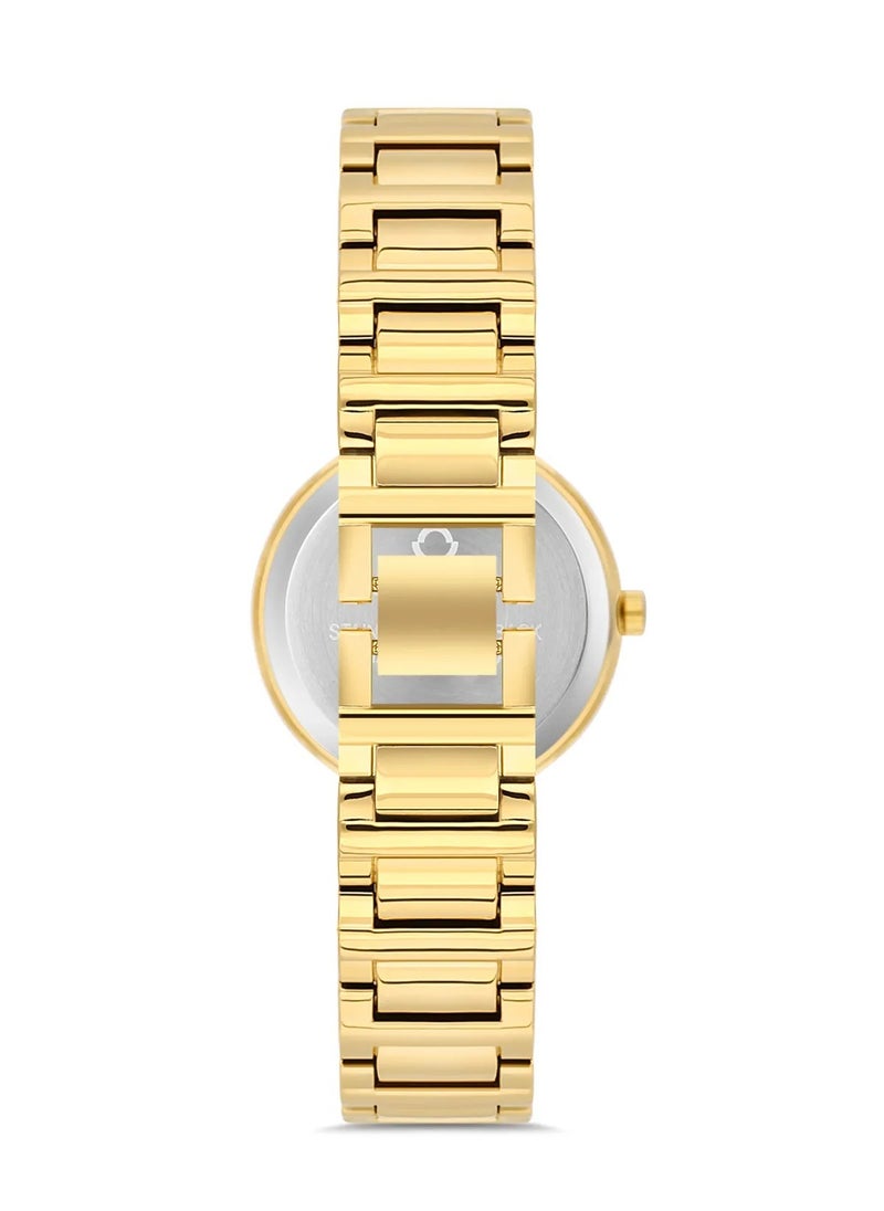 OMAX - Omax Women's Gold Luxury Wristwatch, Watches for Women, Stainless Watches, Steel Band, Black Crystal Dial, Waterproof Watch, 1 Year Warranty - Image 1
