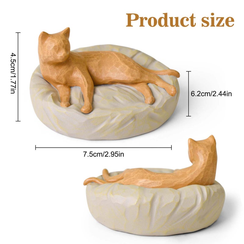 Cuayaes Orange Cat Figurines Memorial Gifts for Cat Lovers Women Men, Resin Cat Decor Statue for Home, Shelf, Office Desk, Living Room Decorations - Image 4