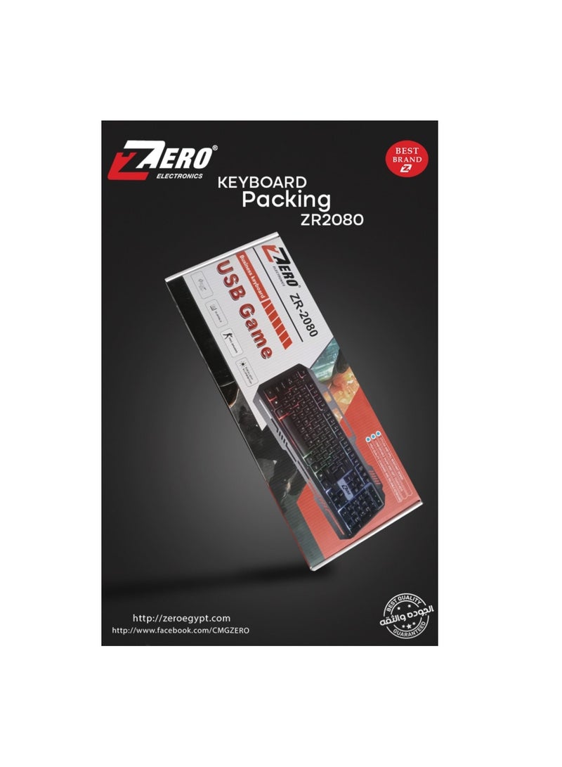 Zero Electronics ZR-2080 RGB Pro Gamer Keyboard - Black - Image 3