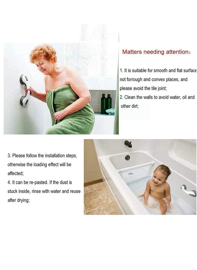 HomarKet - 2-Piece Bathroom Grab Bar Safety Suction Shower Support Non-slip Handle with Free Shower Sponge - Image 1