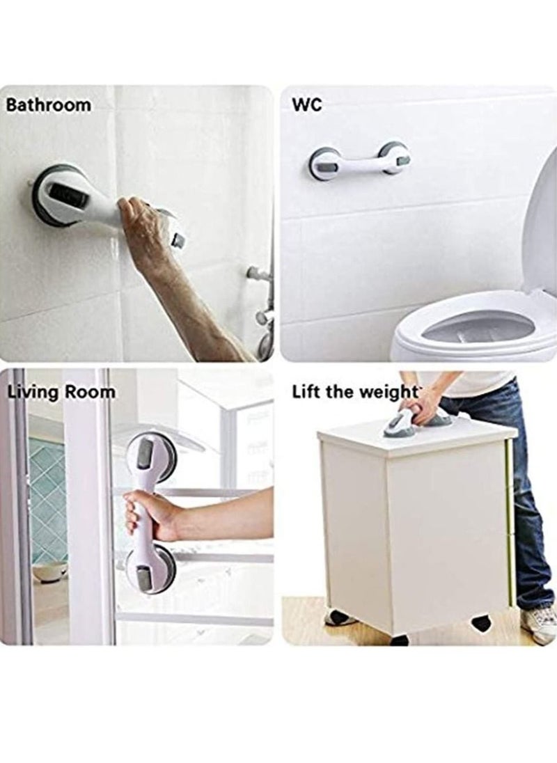 HomarKet - 2-Piece Bathroom Grab Bar Safety Suction Shower Support Non-slip Handle with Free Shower Sponge - Image 1