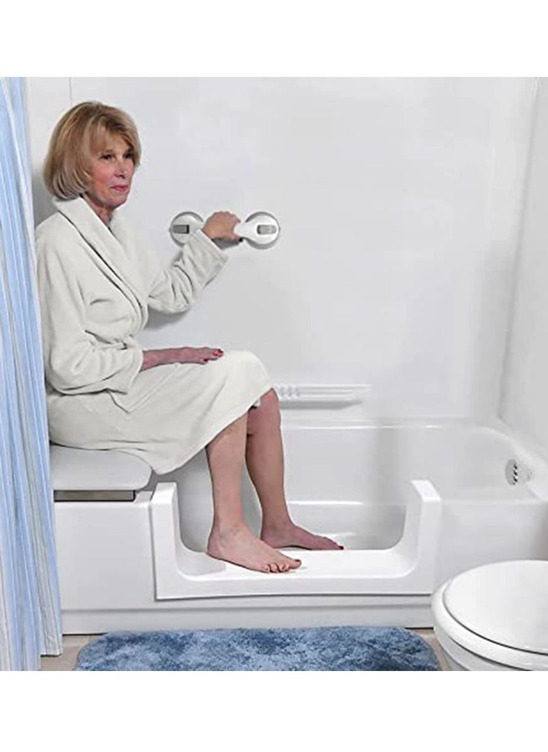 HomarKet - 2-Piece Bathroom Grab Bar Safety Suction Shower Support Non-slip Handle with Free Shower Sponge - Image 1