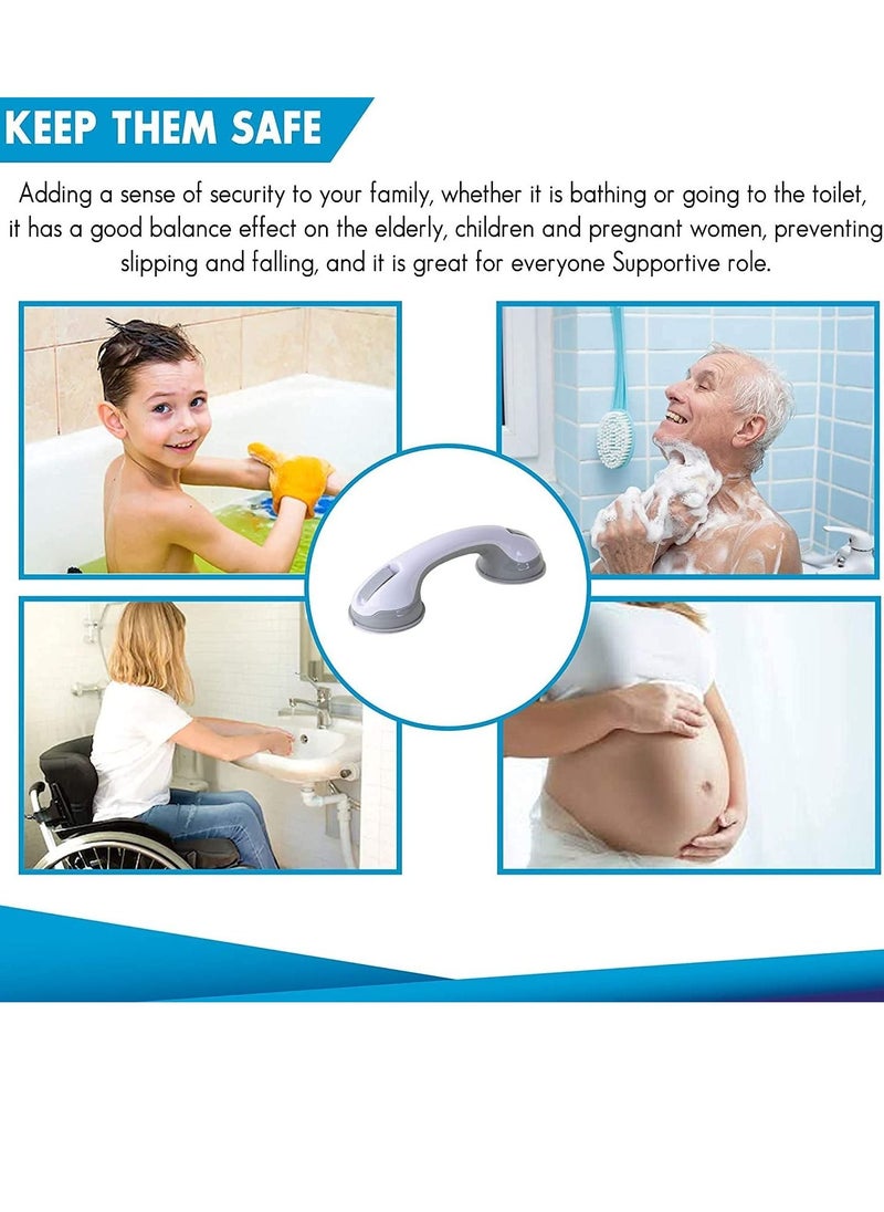 HomarKet - 2-Piece Bathroom Grab Bar Safety Suction Shower Support Non-slip Handle with Free Shower Sponge - Image 1