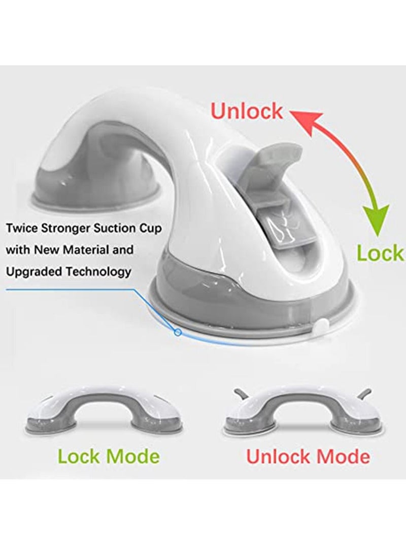 HomarKet - 2-Piece Bathroom Grab Bar Safety Suction Shower Support Non-slip Handle with Free Shower Sponge - Image 1