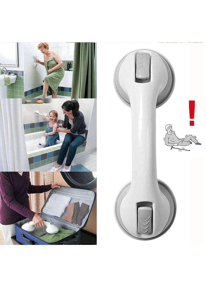 HomarKet - 2-Piece Bathroom Grab Bar Safety Suction Shower Support Non-slip Handle with Free Shower Sponge - Image 1